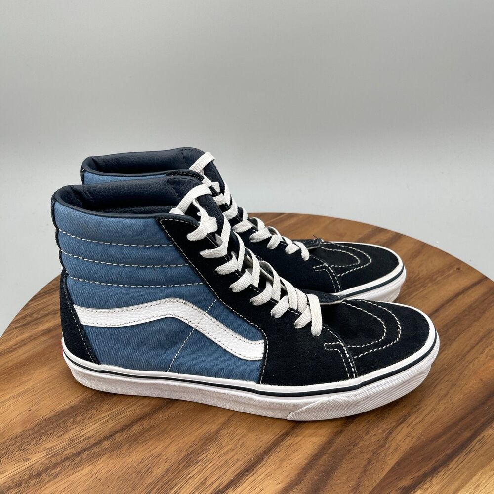 Vans SK8-Hi Shoes Mens Size 8 Navy Suede Casual Comfort Skate Sneakers